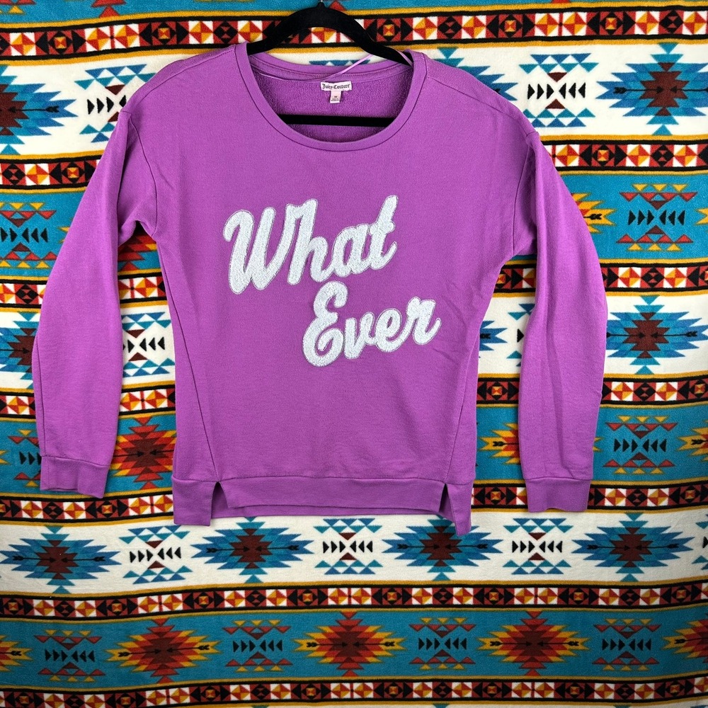 Juicy Couture Sweatshirt Pullover Graphic‎ Print Casual Comfy Top, M